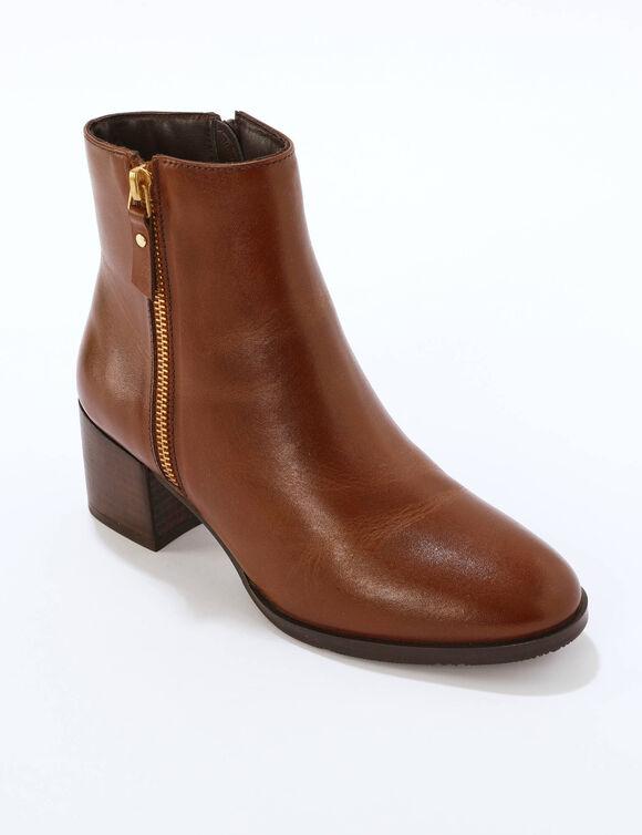 Boots zippées en cuir (marron) Boots zippées en cuir (marron)